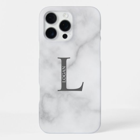 Personalisiertes Monogramm und Name iPhone Hülle (Rückseite)