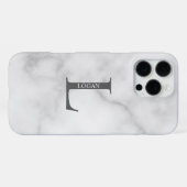 Personalisiertes Monogramm und Name iPhone Hülle (Rückseite (Horizontal))