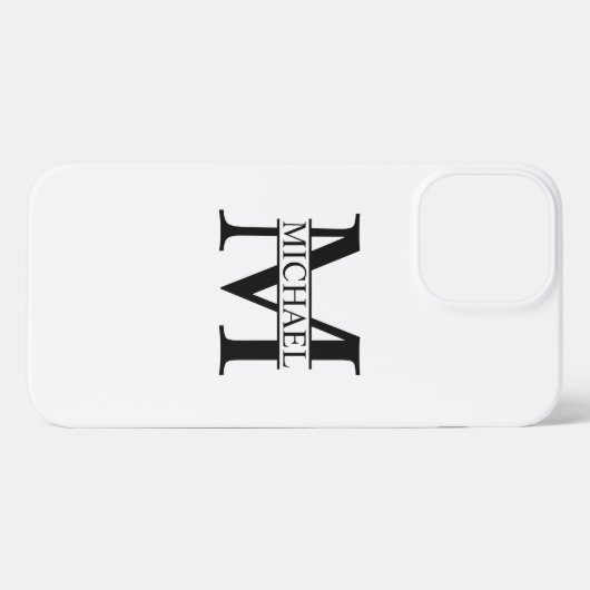 Personalisiertes Monogramm und Name iPhone Hülle (Rückseite (Horizontal))