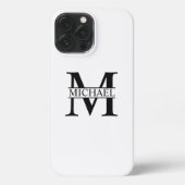 Personalisiertes Monogramm und Name iPhone Hülle (Rückseite)