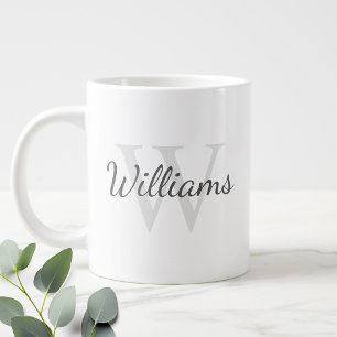 Personalisiertes Monogramm und Name Jumbo-Tasse
