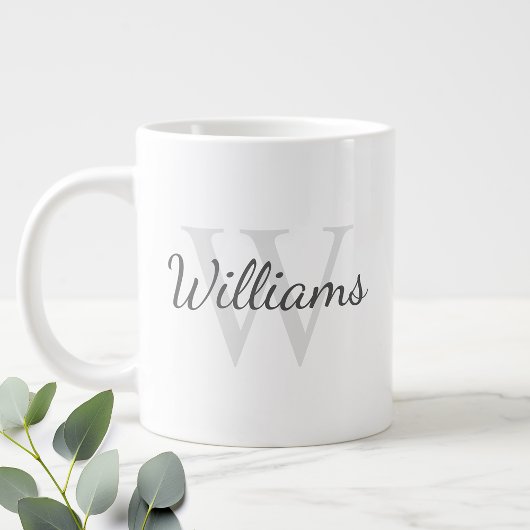 Personalisiertes Monogramm und Name Jumbo-Tasse