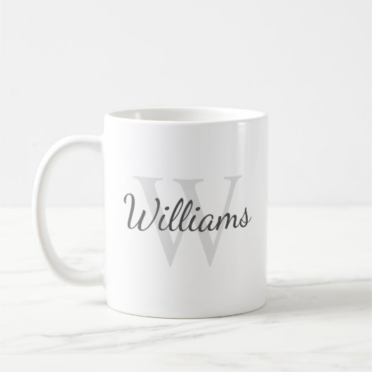 Personalisiertes Monogramm und Name Kaffeetasse (Links)