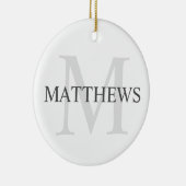 Personalisiertes Monogramm und Name Keramik Ornament (Rechts)