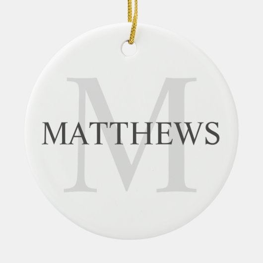 Personalisiertes Monogramm und Name Keramik Ornament (Vorne)