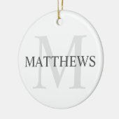 Personalisiertes Monogramm und Name Keramik Ornament (Links)