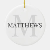 Personalisiertes Monogramm und Name Keramik Ornament (Hinten)