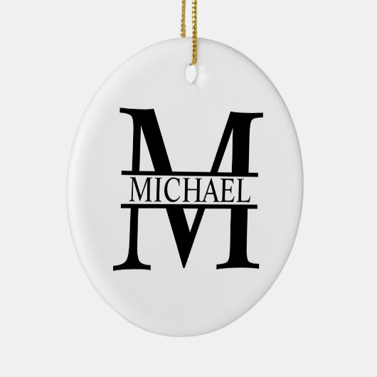 Personalisiertes Monogramm und Name Keramik Ornament (Rechts)