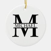 Personalisiertes Monogramm und Name Keramik Ornament (Vorne)