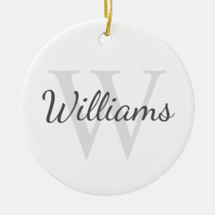 Personalisiertes Monogramm und Name Keramik Ornament
