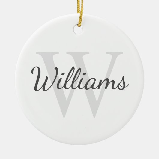 Personalisiertes Monogramm und Name Keramik Ornament (Vorne)