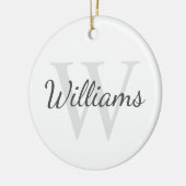 Personalisiertes Monogramm und Name Keramik Ornament (Links)