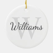 Personalisiertes Monogramm und Name Keramik Ornament (Hinten)