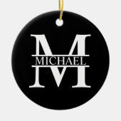 Personalisiertes Monogramm und Name Keramikornament (Vorne)