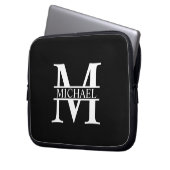 Personalisiertes Monogramm und Name Laptopschutzhülle (Vorderseite Links)