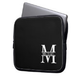 Personalisiertes Monogramm und Name Laptopschutzhülle (Vorderseite Links)