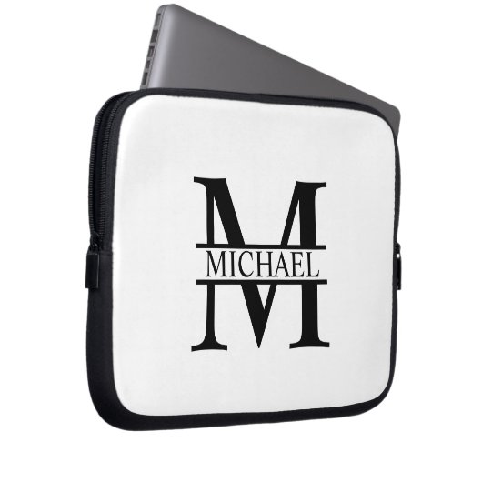 Personalisiertes Monogramm und Name Laptopschutzhülle (Vorne Rechts)