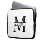 Personalisiertes Monogramm und Name Laptopschutzhülle (Vorderseite Links)
