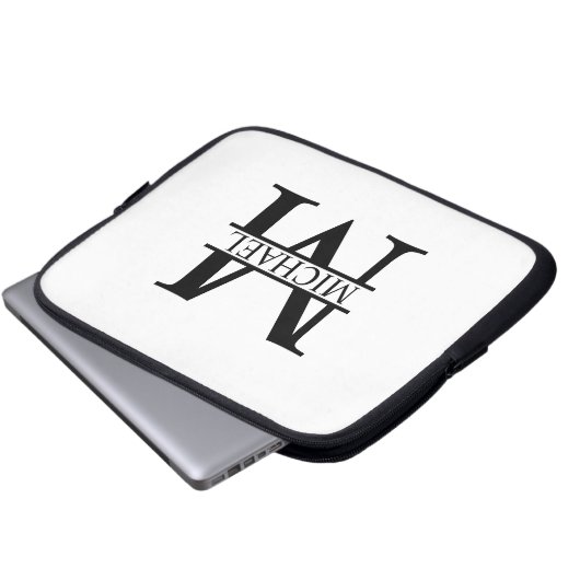 Personalisiertes Monogramm und Name Laptopschutzhülle (Vorne Knopf)