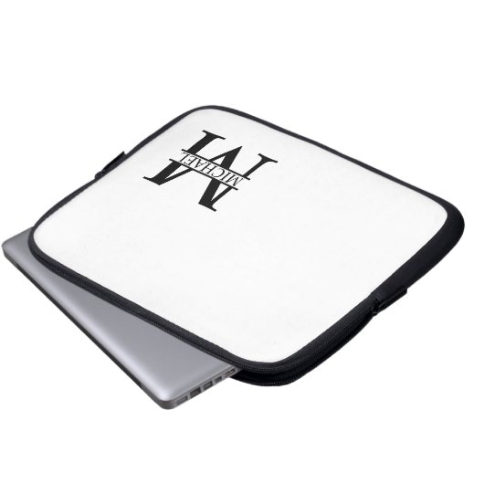 Personalisiertes Monogramm und Name Laptopschutzhülle (Vorne Knopf)
