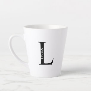 Personalisiertes Monogramm und Name Latte-Tasse Milchtasse