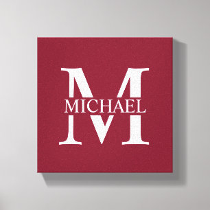 Personalisiertes Monogramm und Name Leinwanddruck