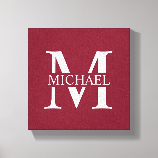 Personalisiertes Monogramm und Name Leinwanddruck (Vorderseite)