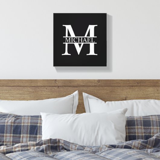 Personalisiertes Monogramm und Name Leinwanddruck (Insitu (Schlafzimmer))