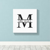 Personalisiertes Monogramm und Name Leinwanddruck (Insitu (Holzboden))