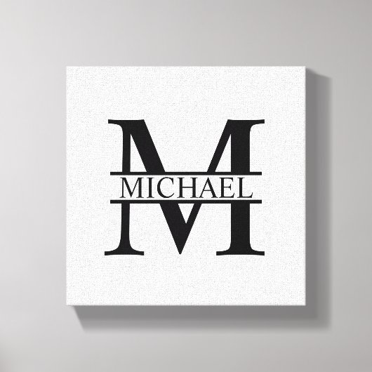 Personalisiertes Monogramm und Name Leinwanddruck (Vorderseite)