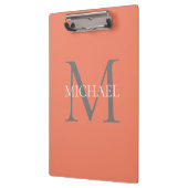 Personalisiertes Monogramm und Name Light Pink Klemmbrett (Links)
