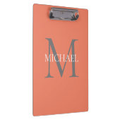 Personalisiertes Monogramm und Name Light Pink Klemmbrett (Rechts)