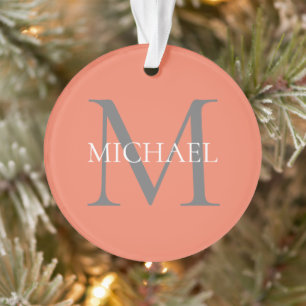 Personalisiertes Monogramm und Name Light Pink Ornament