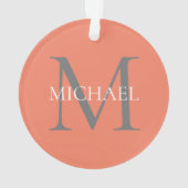 Personalisiertes Monogramm und Name Light Pink Ornament (Rückseite)