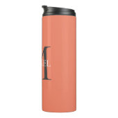 Personalisiertes Monogramm und Name Light Pink Thermosbecher (Nach rechts gedreht)