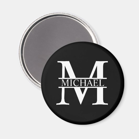 Personalisiertes Monogramm und Name Magnet (Vorderseite/Rückseite)