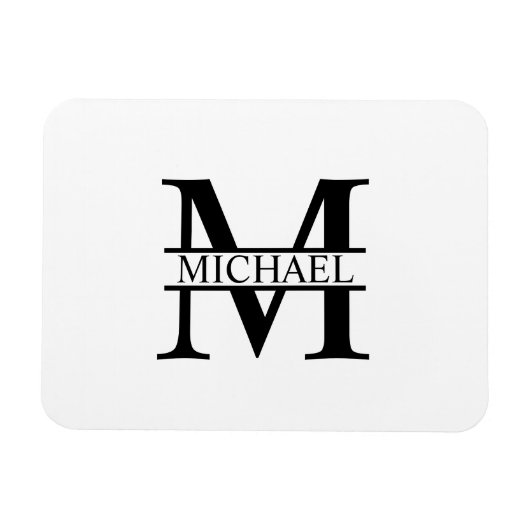 Personalisiertes Monogramm und Name Magnet (Horizontal)