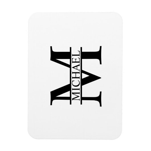 Personalisiertes Monogramm und Name Magnet (Vertikal)