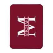 Personalisiertes Monogramm und Name Magnet (Vertikal)