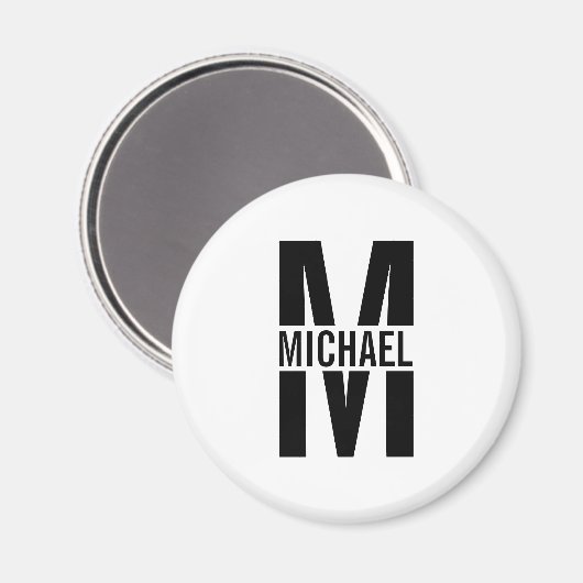 Personalisiertes Monogramm und Name-Magnet Magnet (Vorderseite/Rückseite)