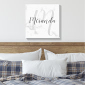 Personalisiertes Monogramm und Name-Marmor Leinwanddruck (Insitu (Schlafzimmer))