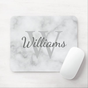 Personalisiertes Monogramm und Name Marmor-Look Mousepad