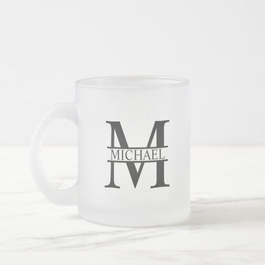 Personalisiertes Monogramm und Name Mattglastasse (Links)