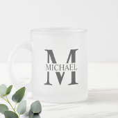 Personalisiertes Monogramm und Name Mattglastasse