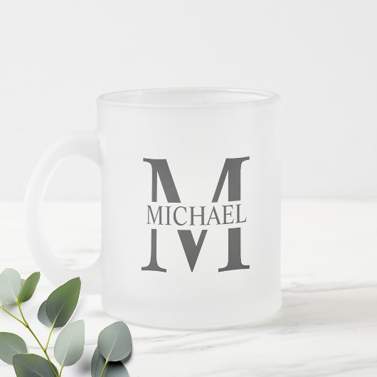 Personalisiertes Monogramm und Name Mattglastasse