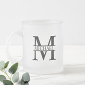 Personalisiertes Monogramm und Name Mattglastasse