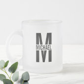 Personalisiertes Monogramm und Name Mattiertes Gla Mattglastasse