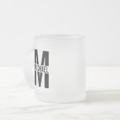 Personalisiertes Monogramm und Name Mattiertes Gla Mattglastasse (Vorderseite Links)