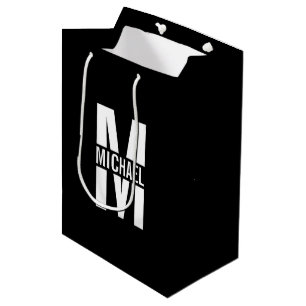 Personalisiertes Monogramm und Name Medium Geschen Mittlere Geschenktüte