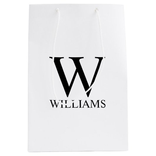 Personalisiertes Monogramm und Name Medium Geschen Mittlere Geschenktüte (Vorderseite)